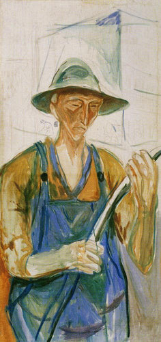 Trabalhadores de construção no estúdio (Edvard Munch) - Reprodução com Qualidade Museu