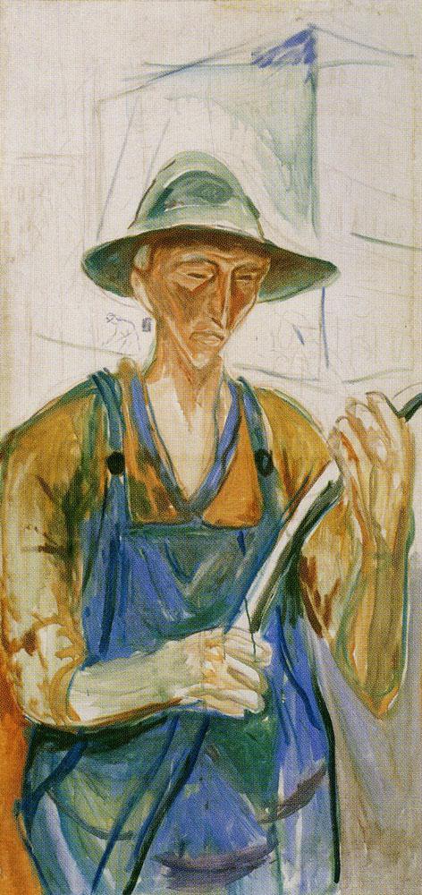 Trabalhadores de construção no estúdio (Edvard Munch) - Reprodução com Qualidade Museu