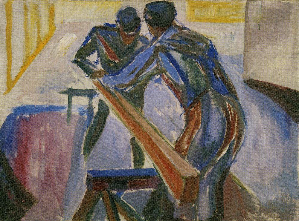Carpinteiros no estúdio (Edvard Munch) - Reprodução com Qualidade Museu