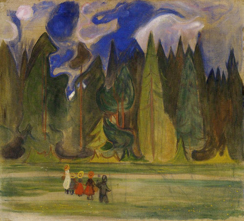 Crianças na floresta (Edvard Munch) - Reprodução com Qualidade Museu