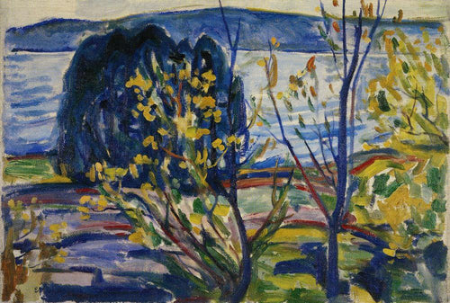 Paisagem do Fiorde (Edvard Munch) - Reprodução com Qualidade Museu