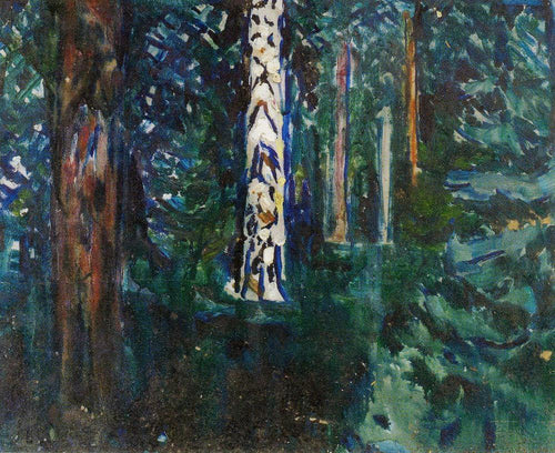 Floresta com troncos de bétula (Edvard Munch) - Reprodução com Qualidade Museu