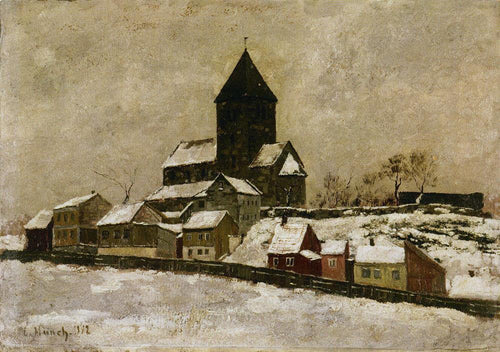 Igreja Gamle Aker (Edvard Munch) - Reprodução com Qualidade Museu