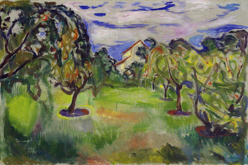 Jardim com macieiras (Edvard Munch) - Reprodução com Qualidade Museu