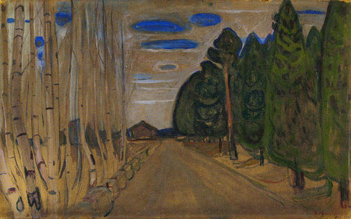 Paisagem com uma estrada (Edvard Munch) - Reprodução com Qualidade Museu
