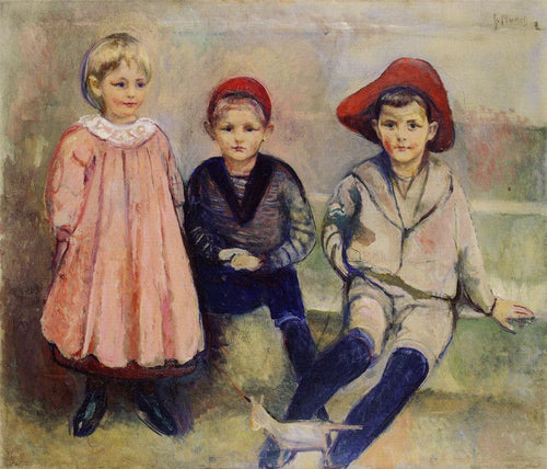 Crianças Ludvig Meyers - Eli, Hakon e Karl (Edvard Munch) - Reprodução com Qualidade Museu