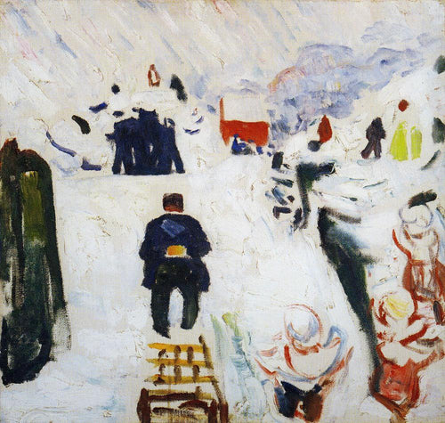 Homem com um trenó (Edvard Munch) - Reprodução com Qualidade Museu