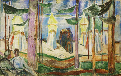 Encontro na praia (Edvard Munch) - Reprodução com Qualidade Museu