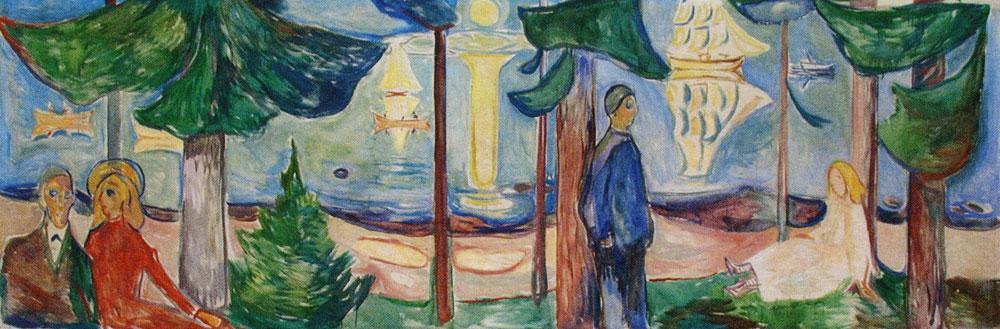 Homens e mulheres na praia - The Freia Frieze II (Edvard Munch) - Reprodução com Qualidade Museu