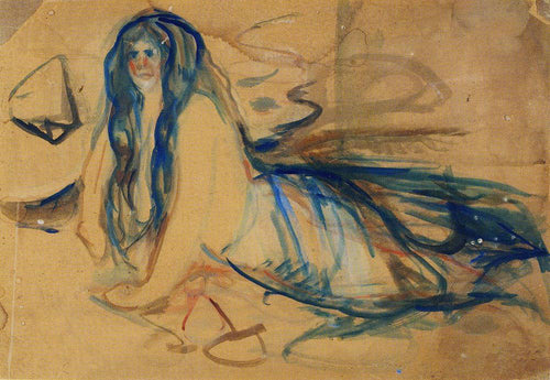 Sereia na praia (Edvard Munch) - Reprodução com Qualidade Museu