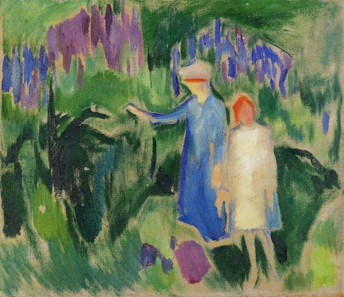 Mãe e filha no jardim (Edvard Munch) - Reprodução com Qualidade Museu