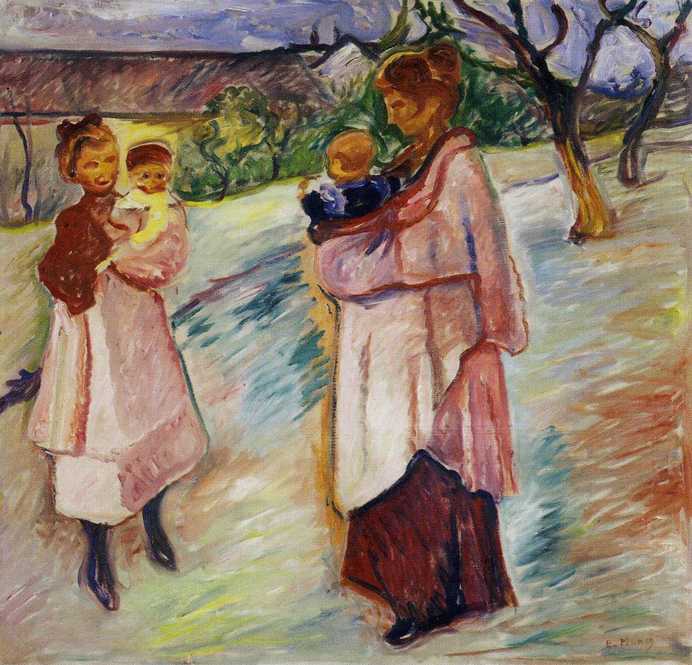 Mães com filhos, Thuringen (Edvard Munch) - Reprodução com Qualidade Museu