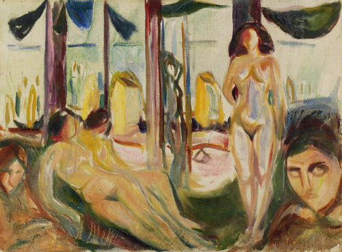 Mulheres nuas à beira-mar (Edvard Munch) - Reprodução com Qualidade Museu