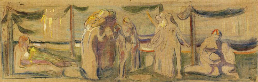 Figuras nuas na praia (Edvard Munch) - Reprodução com Qualidade Museu