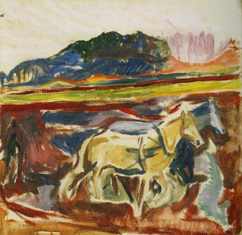 Cavalos arados (Edvard Munch) - Reprodução com Qualidade Museu