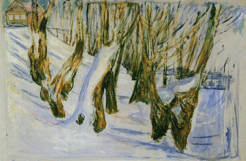 Tronco Robusto na Neve (Edvard Munch) - Reprodução com Qualidade Museu