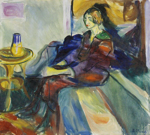 Modelo Sentado no Sofá (Edvard Munch) - Reprodução com Qualidade Museu