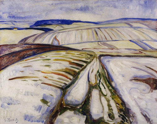 Paisagem com neve, Thuringen (Edvard Munch) - Reprodução com Qualidade Museu