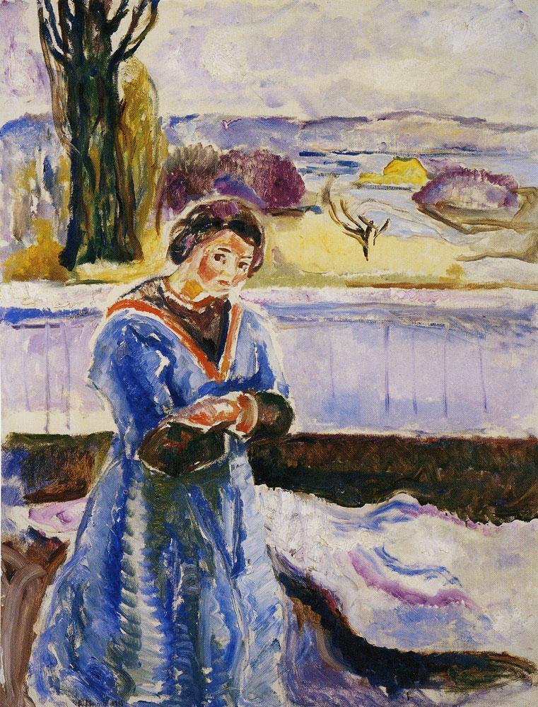 Mulher em pé com os braços cruzados (Edvard Munch) - Reprodução com Qualidade Museu