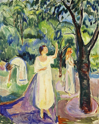 Três mulheres no jardim (Edvard Munch) - Reprodução com Qualidade Museu