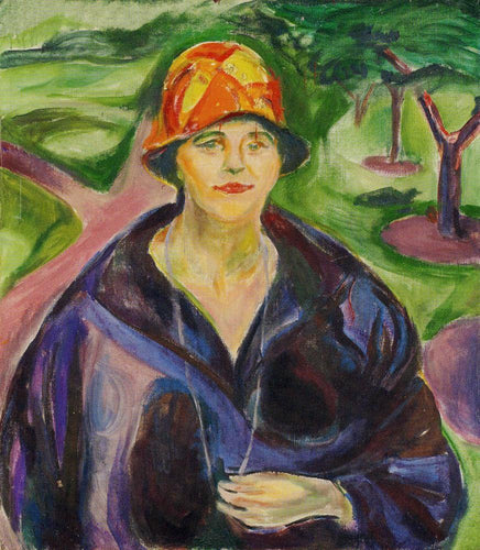 Mulher em um casaco azul (Edvard Munch) - Reprodução com Qualidade Museu