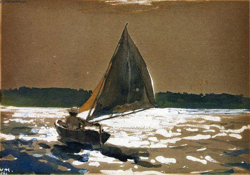 Sailing By Moonlight (Winslow Homer) - Reprodução com Qualidade Museu