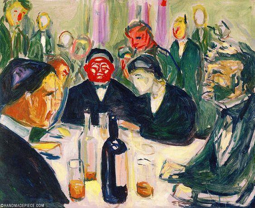 Em torno da mesa de bebidas (Edvard Munch) - Reprodução com Qualidade Museu