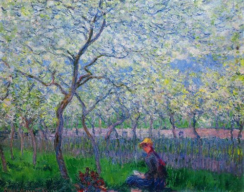 Um pomar na primavera (Claude Monet) - Reprodução com Qualidade Museu