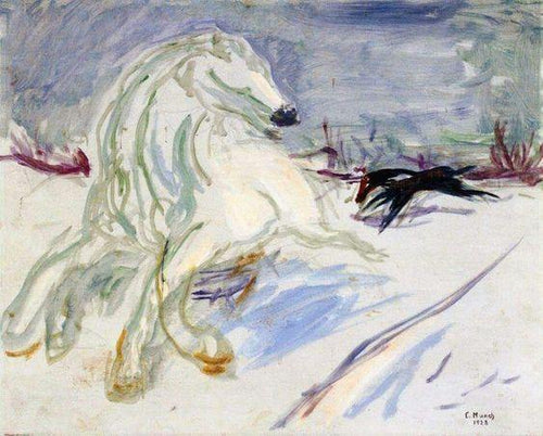 Cavalo Branco Galopando (Edvard Munch) - Reprodução com Qualidade Museu