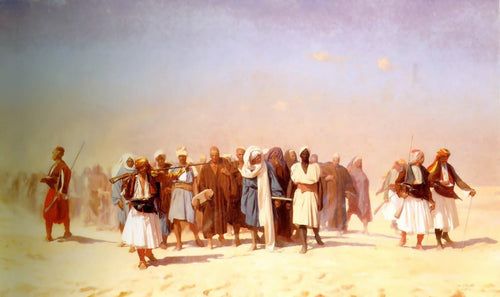Recrutas egípcios cruzando o deserto (Jean-Leon Gerome) - Reprodução com Qualidade Museu