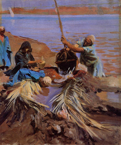 Egípcios tirando água do Nilo (John Singer Sargent) - Reprodução com Qualidade Museu