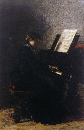 Elizabeth no piano (Thomas Eakins) - Reprodução com Qualidade Museu