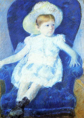 Elsie em uma cadeira azul (Mary Cassatt) - Reprodução com Qualidade Museu