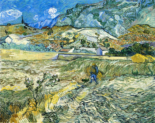 Campo Fechado Com Camponês (Vincent Van Gogh) - Reprodução com Qualidade Museu