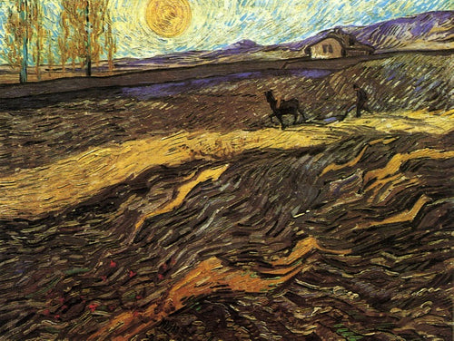 Campo fechado com arado (Vincent Van Gogh) - Reprodução com Qualidade Museu