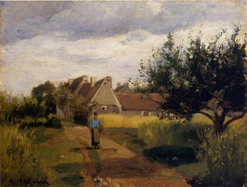 Entrando em uma vila (Camille Pissarro) - Reprodução com Qualidade Museu