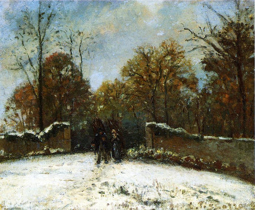Entrando na floresta de Marly, efeito da neve (Camille Pissarro) - Reprodução com Qualidade Museu