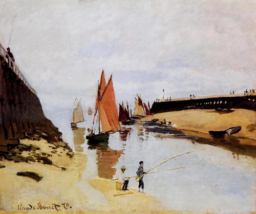 Entrada para o porto de Trouville (Claude Monet) - Reprodução com Qualidade Museu