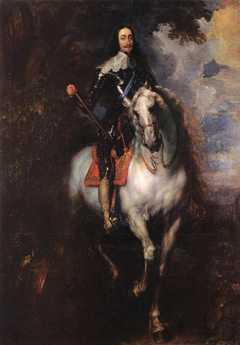 Retrato Equestre de Carlos I, Rei da Inglaterra (Anthony van Dyck) - Reprodução com Qualidade Museu