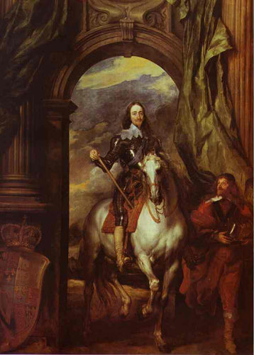 Carlos I com M. De St Antoine (Anthony van Dyck) - Reprodução com Qualidade Museu
