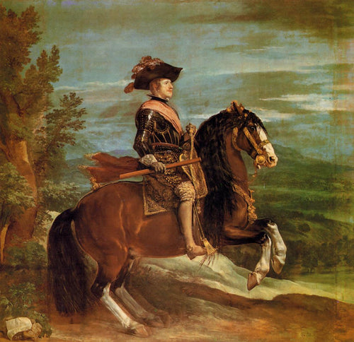 Retrato equestre de Philip IV (Diego velázquez) - Reprodução com Qualidade Museu