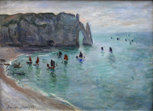Etretat, os barcos de pesca da porta do aval, saindo do porto (Claude Monet) - Reprodução com Qualidade Museu