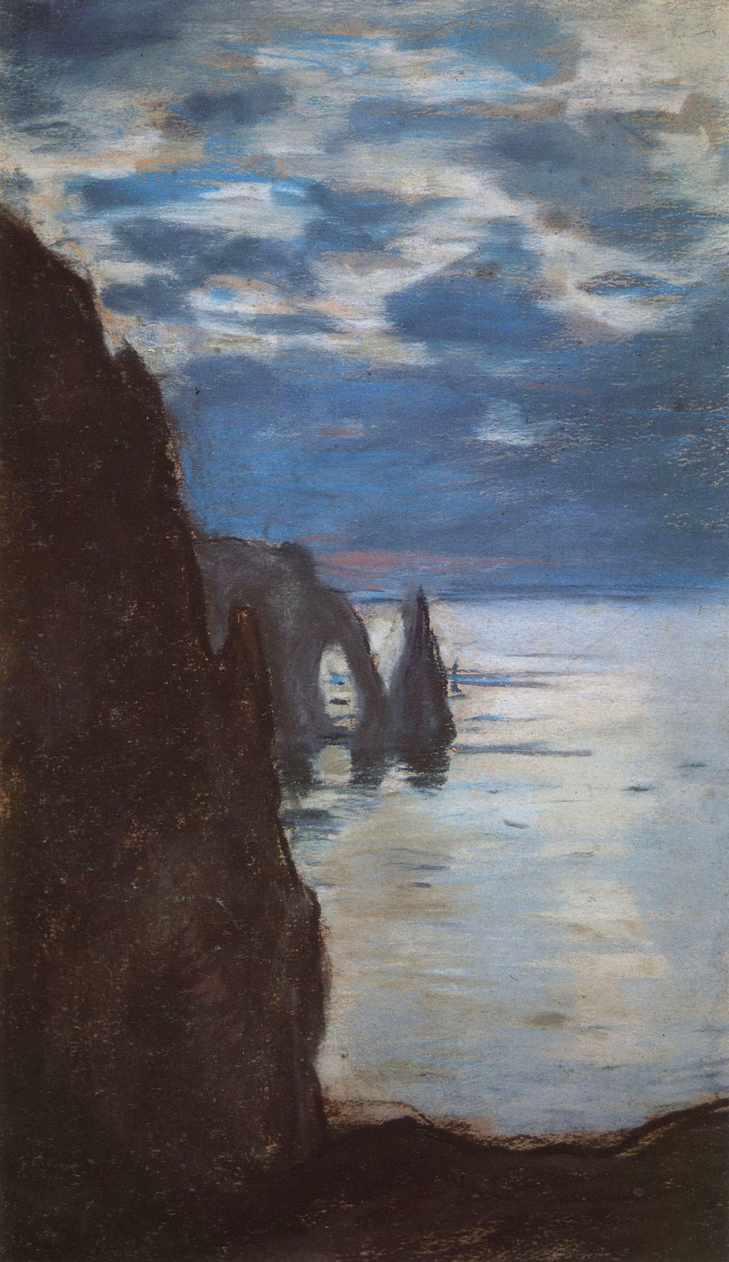 Etretat, The Needle Rock e Porte Daval (Claude Monet) - Reprodução com Qualidade Museu