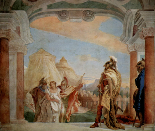 Eurybates e Talthybios levam Briseis a Agamemmon