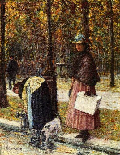 Noite, Champs-Elysees (Childe Hassam) - Reprodução com Qualidade Museu