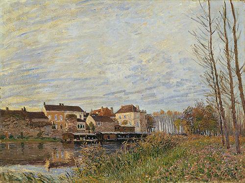 Noite em Moret, final de outubro (Alfred Sisley) - Reprodução com Qualidade Museu