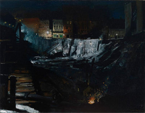 Escavação à Noite (George Bellows) - Reprodução com Qualidade Museu