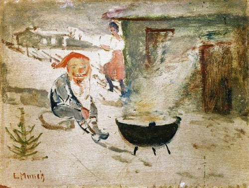 Goblin Com Mingau De Natal (Edvard Munch) - Reprodução com Qualidade Museu