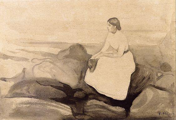 Inger na praia (Edvard Munch) - Reprodução com Qualidade Museu