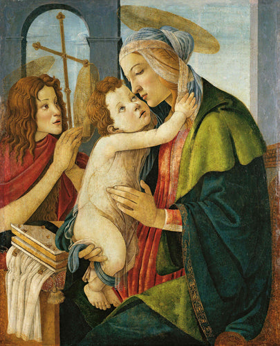 Madonna e criança com o jovem João Batista (Sandro Botticelli) - Reprodução com Qualidade Museu